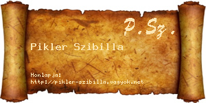 Pikler Szibilla névjegykártya
